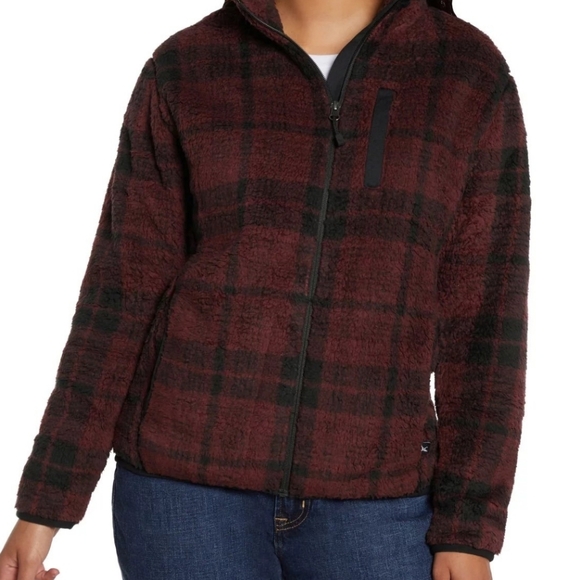 Eddie Bauer Jackets & Blazers - Eddie Bauer Women's Plaid Jacket in Burgundy and Black.XL
